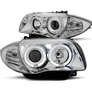 Přední světlomet Tuning Tec Přední světla BMW 1 E87/E81/82/88 04-11 ANGEL EYES chromové