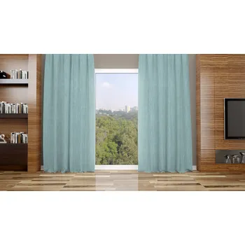 Orbytex Zatemňovací závěs hotový - žíhaný světlý petrol 11 Rozměry: Š/V 145x150 (1ks), Vršek závěsu: KROUŽKY