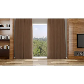 Orbytex Zatemňovací závěs hotový - žíhaný hnědý 04 Rozměry: Š/V 145x150 (1ks), Vršek závěsu: ŘASÍCÍ STUHA