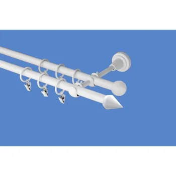 Garnýž Garnýže kovová 190 cm dvouřadá - dvojitá 16 Hrot bílá