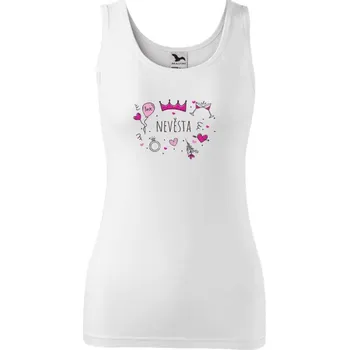 Dámské svatební tílko Nevěsta - růžové ikonky