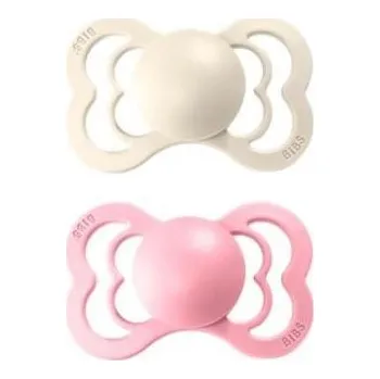 dudlíky Bibs dudlíky silikon 2 ks Supreme 0 - 6 měsíců Ivory-baby-pink