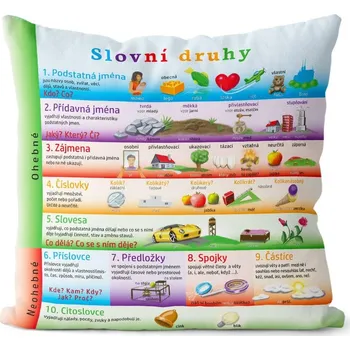 Dekorativní polštářek Impar Slovní druhy 40 x 40 cm