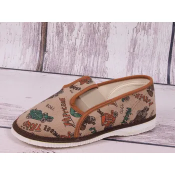 Chlapecké bačkory Bačkůrky papučky bačkory HP Čechtín 555 béžové pískové s auty velikost: 28