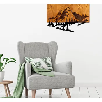 Nástěnná dekorace Agac hory ořech/černá