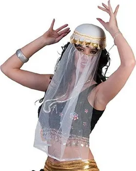 Karnevalový doplněk Funny Fashion Dámský arabský klobouk se závojem