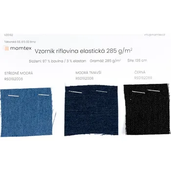 Vzorník riflovina elastická 285 g/m2