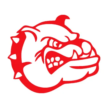 Polep vozidla SAMOLEPKA Pes 169 pravá rozzuřený buldok (10 - červená) NA AUTO, NÁLEPKA, FÓLIE, POLEP, TUNING, VLASTNÍ TEXT, TISK, AUTOSAMOLEPKY.cz, POLEPY, OBRÁZEK, LOGO, SAMOLEPKY