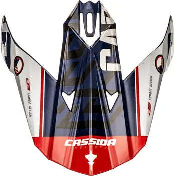 Helma na motorku Kšilt pro přilby cross cup sonic, cassida (modrá/bílá/červená)