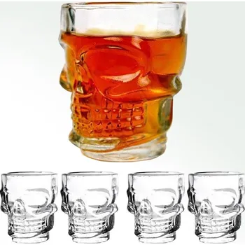 Žertovný předmět Panák - Lebka - 4 ks - set