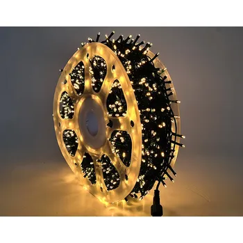 Vánoční dekorace VOR 200M - 2000 - venkovní vánoční řetěz 200m, IP44, svit bílá studená a bílá teplá, 8 světelných programů Barva: Bílá teplá