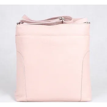 Středně velká kožená crossbody kabelka Patrizia Piu 417 světlerůžová