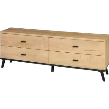 Televizní stolek John II | TV stolek 6 | 181 cm | dub lefkas světlý/černá