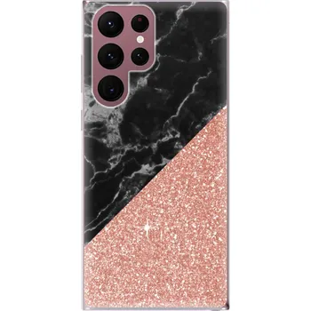 Odolné silikonové pouzdro iSaprio - Rose and Black Marble - Samsung Galaxy S22 Ultra 5G