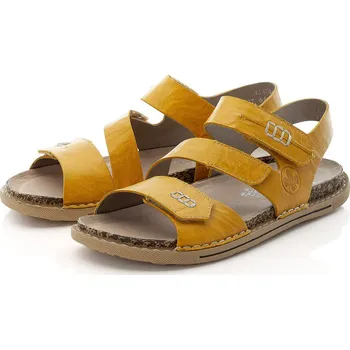 Dámské sandále Dámské kožené sandále V5470-69 Rieker žluté Barva: gelb, Velikost: 42