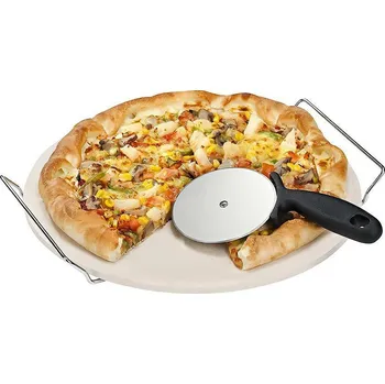 Podnos na pizzu MagicHome s krájačom, kameň 30cm