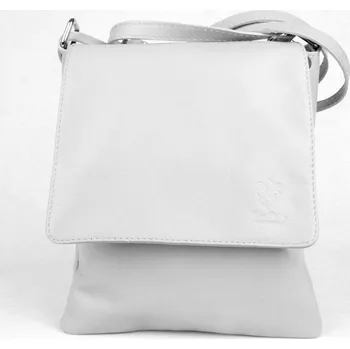 Vera Pelle Kožená středně velká crossbody kabelka no. 88 světlešedá