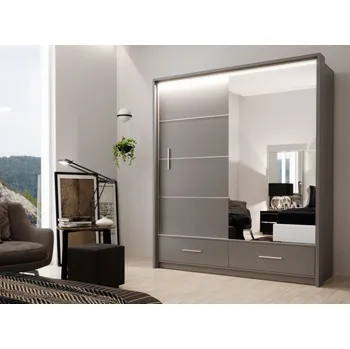 Šatní skříň Casarredo Šatní skříň MAURINO 203 grafit mat s osvětlením