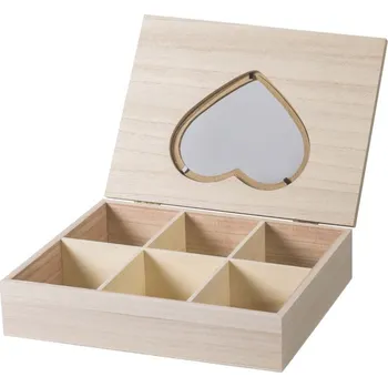 Dárková krabička Knorr prandell Dřevěná krabička obdelníková se šesti přihrádkami 24x18x6cm