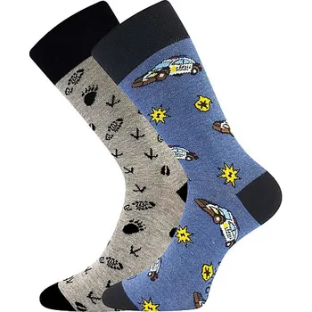 Pánské ponožky DOBLE barevné ponožky Lonka - POLICIE (Lonka ponožky DOBLE)