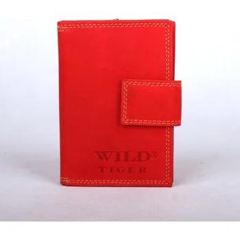Kabelka Červená kožená peněženka Wild Tiger ZD-28-062