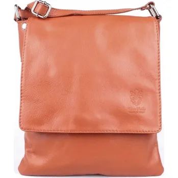 Kabelka Vera Pelle Kožená středně velká crossbody kabelka no. 88 světlehnědá