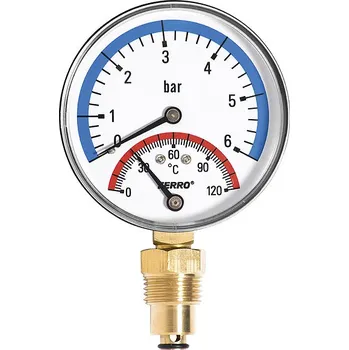 Thermomanometr 1/2" závit dole