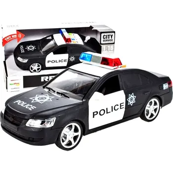 autíčko City Service Rescue Policejní auto 1:16 se světly a zvuky 23 x 8 cm černé/bílé