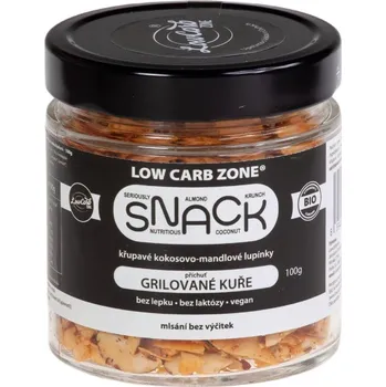 Chips Low Carb ZONE CZ - BIO Kokosovo - mandlové lupínky Grilované kuře 100g
