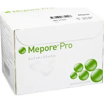 Zdravotnický materiál MEPORE PRO 6X7 CM, 60 KS, SAMOLEPÍCÍ ABSORPČNÍ KRYTÍ, STERILN