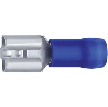 Klauke 7308 faston zásuvka Šířka zástrčky: 7.7 mm Tloušťka konektoru: 0.8 mm 180 ° částečná izolace modrá 1 ks