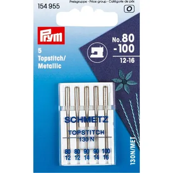 Prošívací strojové jehly SCHMETZ METALLIC 80-100