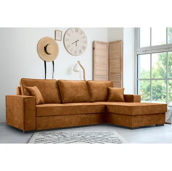 Obývací stěna FALCO Sedací souprava Lola P oranžovo/hnědá