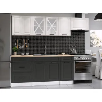 Kuchyňská linka FALCO Kuchyňská linka Magda 240/180 bílá/grafit MAT