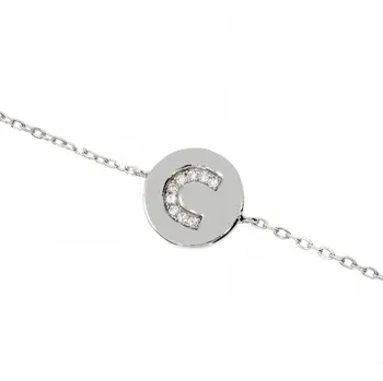 Náramek Zlatnictví Helios Stříbrný náramek - písmeno C