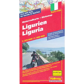 Hallwag vydavatelství motorkářská mapa Liguria 1:275 t./1:650 t.