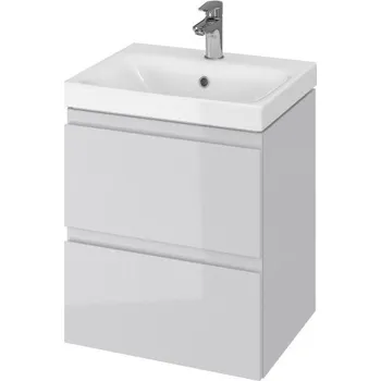 Koupelnový nábytek Cersanit Moduo, závěsná umyvadlová skříňka 50cm, šedá lesklá, S929-011