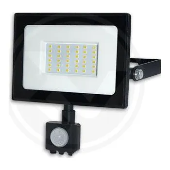 LED reflektor 30W, PIR, denní bílá 4000K ,2400lm, IP65 (2835SMD 2400 lm, pohybové čidlo)