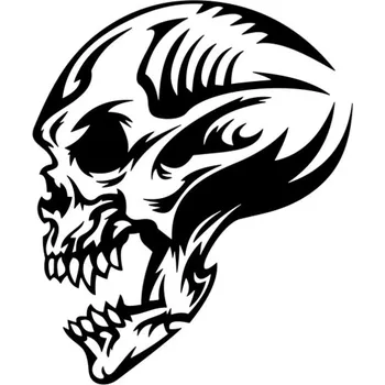 Samolepicí dekorace na vozidlo Samolepka lebka se zubama na auto a motorku, tuning nálepka (5580)