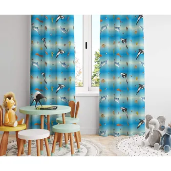 Orbytex Dětský zatemňovací závěs hotový - moře Rozměry: Š/V 145x180 (1ks), Vršek závěsu: ŘASÍCÍ STUHA