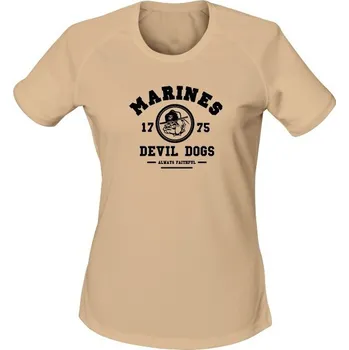Dámské tričko Dámské funkční tričko USMC Devil Dogs - písková