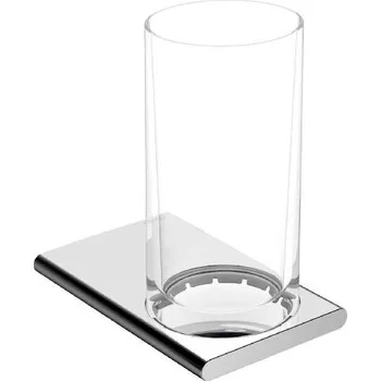 Držák na kartáček Keuco Edition 400 - Pohárek na kartáčky a pastu s držákem, sklo/chrom 11550019000