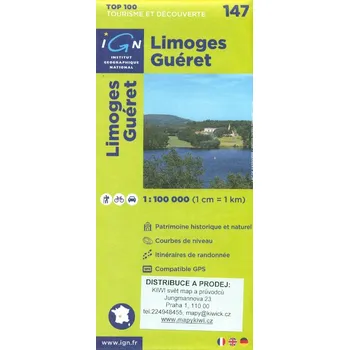 IGN mapa Limoges, Guéret 1:100 t.