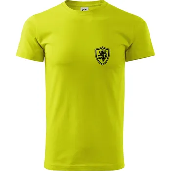 Český lev erb na prsu a na zádech - Klasické pánské triko vyšší gramáže - 4XL ( Limetková )