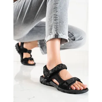 Dámské sandále Exkluzívní černé dámské sandály bez podpatku 36