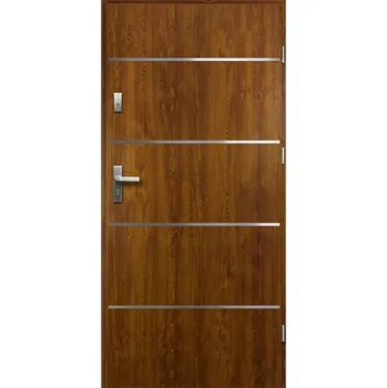 Vchodové dveře RADEX Dveře vchodové ocelové MINERVA, zlatý dub, 90L (včetně zárubně 2070x1000mm)