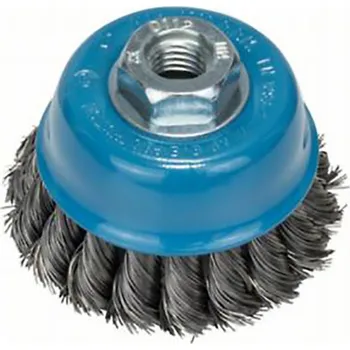 Brusný kartáč BOSCH Kartáč hrnkový, copánkový, ocel 75 mm, 0,35 mm, M14