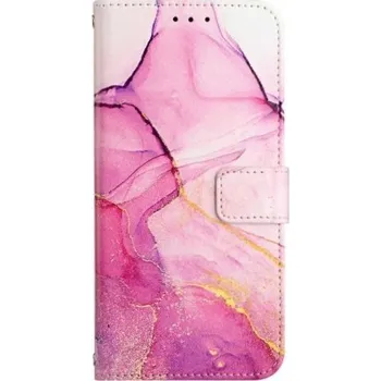 Pouzdro na mobilní telefon Mramorové flipové pouzdro z PU kůže pro iPhone 7 / 8 / SE (2020/2022) - fuchsiové