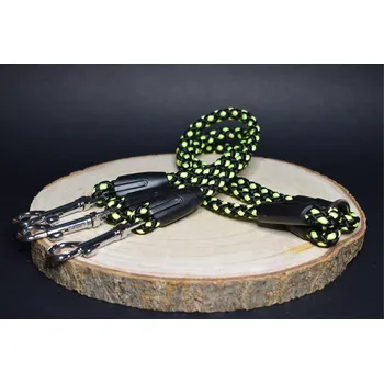 Vodítko pro psa Palkar vodítko roztrojka pro psy 40 cm x 8 mm černo-fosforová