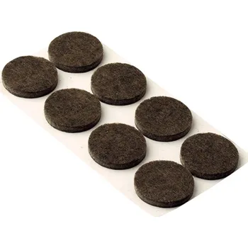 Nábytkové kování Walteco Podložky filcové pr. 20 mm, samolepící, hnědé, 8 ks